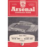 DUNCAN EDWARDS Arsenal programme, British Army v Belgian Army, 27./3/57, Kentish Cup, Duncan