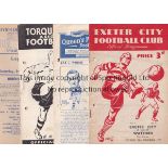 WATFORD Sixteen away programmes 1947 - 1951, all have punched holes, including 1947/8 Exeter City