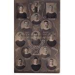 BARNSLEY 1907 Postcard showing head and shoulders portraits of the 1907 Barnsley Cup team with