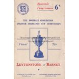 1948 AMATEUR CUP FINAL / BARNET AUTOGRAPHS Programme for Leytonstone v Barnet at Chelsea FC 17/4/