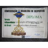 BRAZIL SPORTS CONFEDERATION DIPLOMA Large 18" X 12" Diploma for the Independence Tournament of