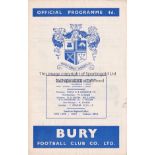 BURY - BIRMINGHAM 63 Bury home programme v Birmingham, League Cup Semi-Final, 8/4/63, the game was