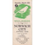 NORWICH - BRISTOL ROVERS 46/7 Norwich gatefold home programme v Bristol Rovers, 15/3/47. Good