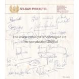 MANCHESTER UNITED Sheet of Selsdon Park Hotel notepaper , South Croydon, signed by circa 17