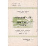 NORWICH - IPSWICH 59 Norwich home programme v Ipswich, 4/5/59, Norfolk and Norwich Charities Cup,