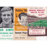 FOOTBALL TESTIMONIAL PROGRAMMES Over ninety programmes and brochures from 1960's including Sheffield