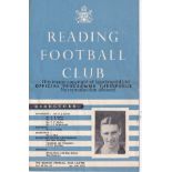 READING - MAN UTD 55 Reading home programme v Manchester United, 8/1/55, Cup, folds, pencil changes.