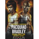 BOXING Official venue programme Manny Pacquiao v Timothy Bradley at MGM Grand Las Vegas 9/4/2016.