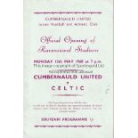 CELTIC Programme Cumbernauld United v Celtic Friendly 13/5/1968. Official opening of Ravenswood
