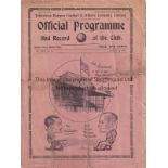 TOTTENHAM - NORWICH 1938 Tottenham home programme v Norwich, 26/3/1938, worn along folds, slight