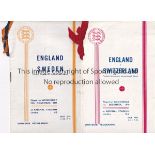 ENGLAND / ARSENAL Two England VIP programmes both at Highbury with coloured ribbons v Sweden 19/11/