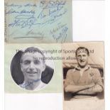 FOOTBALL AUTOGRAPHS 1940'S An album sheet with 9 autographs including Bill Shankly X 2, Frank