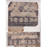 BOLTON WANDERERS AUTOGRAPHS Two signed newspaper team groups from 1950's. One has 9 signatures and