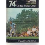 US GOLF OPEN Large brochure programme for the 1974 U.S. Open Tournament at Winged Foot Golf Club.
