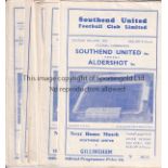 SOUTHEND UNITED Twenty four Reserve team home programmes: 3 X 1955/6 v. Bristol City, Reading and