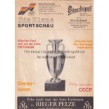 EURO 88 Die Blaue Sportschau programme for the Euro 88 Final, Netherlands v Soviet Union at