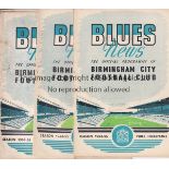 BIRMINGHAM CITY 54/5 Twenty three home programmes, 54/5, 20 x League (missing v Leeds) 3 x Cup.