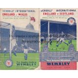 ENGLAND SCHOOLS Two England home schools Internationals, Duncan Edwards played in both games, v