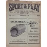 WEST BROM , SMALL HEATH, S'LAND . SHEF WED 1903 Issue of Sport and Play dated 31/10/1903, official