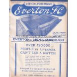 EVERTON - MIDDLESBROUGH 1937/8 Everton home programme v Middlesbrough, 19/3/1938, ex bound volume.