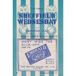 SHEF WED - BRADFORD PA 45 Sheffield Wednesday home programme v Bradford Park Avenue, 21/4/45, slight