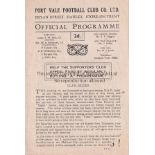 PORT VALE - RAF 45 Port Vale four page programme, v RAF XI, 21/4/45.Players included from