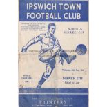 IPSWICH TOWN V NORWICH CITY 1950 Programme for the Norfolk Jubilee Cup at Ipswich 10/5/1950,