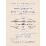 IPSWICH - TOTTENHAM 1950 Ipswich home programme v Tottenham, 16/12/50, Eastern Counties League,