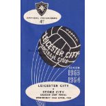 LEAGUE CUP FINAL 1964 Leicester City home programme v Stoke, 22/4/64, League Cup Final, team