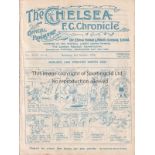 CHELSEA Programme Chelsea v Preston North End 2/10/1926. Ex Bound Volume. Generally good