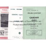 CARDIFF CITY Twenty two away programmes for various non-League opposition 1976-1988 including