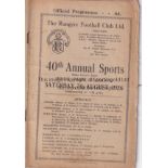 RANGERS 1926 Official programme for the Rangers Football Club Annual Sports at Ibrox 7/8/1926, forty