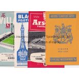 CHELSEA Thirteen away programmes for season 58/9 v. Portsmouth, Tottenham, Newcastle, West Ham,