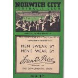 NORWICH 50-51 Norwich City Official handbook 1950-51, 56 pages numerous pictures. Good