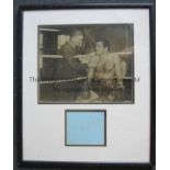 FREDDIE MILLS A signed Black & White framed photo of boxer Freddie Mills from the 1940's.