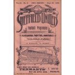 SHEF UTD - BLACKBURN 1906-07 Sheffield United home programme v Blackburn Rovers, 29/9/1906, ex bound