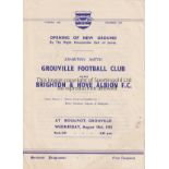 BRIGHTON 4 Page programme for the friendly match Grouville FC (Jersey) v Brighton & Hove Albion 10/