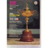 1973 RYDER CUP Large brochure programme for the Tournament at Muirfield 20-22/9/1973 including Great