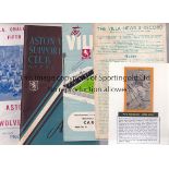 ASTON VILLA A small miscellany including 3 home programmes v. Bath City 1/4/1944 FL War Cup North