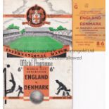 ENGLAND / DENMARK / WOLVES Ticket and programme England v Denmark at Molineux 5/12/1956. Generally