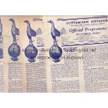 SPURS Fourteen Tottenham Hotspur home programmes from the 1950/51 season v Blackpool , Manchester