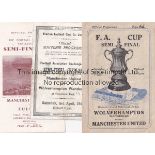 CUP SEMI-FINALS - MAN UTD Eleven FA Cup Semi-Final programmes , all involve Manchester United,