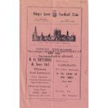 KING'S LYNN- NORWICH "A" 48 King's Lynn home programme v Norwich City "A", 24/8/48,Eastern