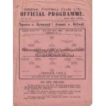 ARSENAL - NORWICH 1939 Single sheet Arsenal home programme v Norwich, League South "A", 30/12/