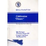 CHELSEA 1972 Chelsea celebration dinner menu for the post match Dinner held at Portman Square