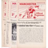 MAN UNITED Five Manchester United Home FA Youth Cup programmes from the 1961/62 season v Everton ,