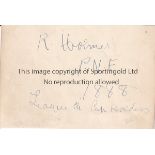 ROBERT HOLMES / PRESTON N.E. / INVINCIBLE An album page signed by one of the "Invincibles" in