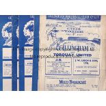 GILLINGHAM Nine programmes for matches at Gillingham, v. Torquay 54/5 worn with minor tears,