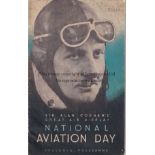 AVIATION / AIR DISPLAY Programme for Sir Alan Cobham's Air Display on National Aviation Day 1933.