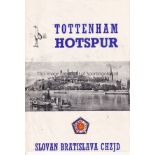 1962/63 ECWC TOTTENHAM SK Slovan Bratislava v Tottenham Hotspurs played 5 March 1963 in